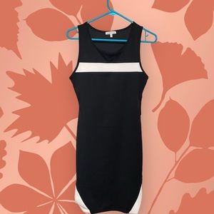 Black and white midi dress